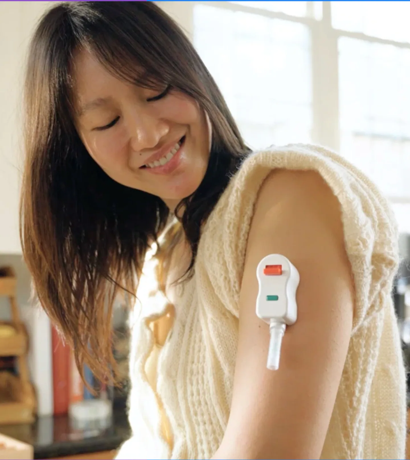 A member applying an at-home CULTR Health blood test device to their arm